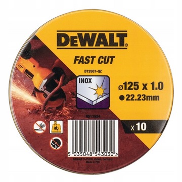 DEWALT DT3507 Kpl Tarcze metalu 10szt 125x1mm INOX