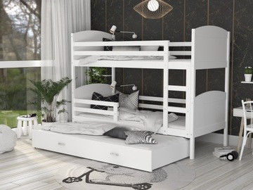 Кровать двухъярусная 190х80 белый розовый MATEUSZ 3