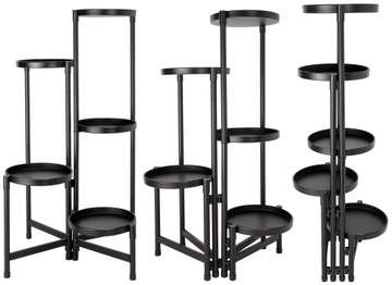 KWIETNIK STOJAK NA KWIATY DONICZKI STOJĄCY METALOWY PÓŁKI CZARNY LOFT 80 cm