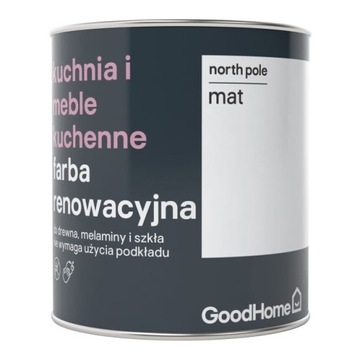 РЕНОВАЦИОННАЯ КРАСКА для дерева, меламина и стекла GoodHome матовая белая 750мл