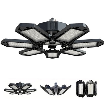 LAMPA WARSZTATOWA SUFITOWA SKŁADANA LED MOCNA E27 LED 7+1 panel