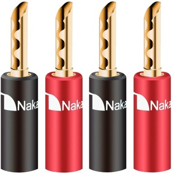 NAKAMICHI Wtyki głośnikowe bananowe BFA GOLD 4szt