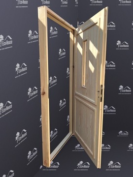 ВНЕШНИЕ ИЗОЛИРОВАННЫЕ ДВЕРИ СО СТЕКЛОМ 100х200 СОСНА