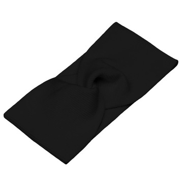 BAWEŁNIANA OPASKA PRZEPLATANA CZARNA 44-58 CM