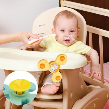 СПИННЕР С СЕНСОРНОЙ ПРИСОСКОЙ ИГРУШКА-ПОГРЕМКА 3 ШТ. В ПОДАРОК