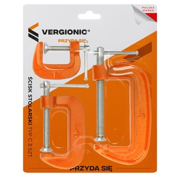 струбцина столярная, струбцина слесарная для мастерской, ручка тип С, 3 шт.