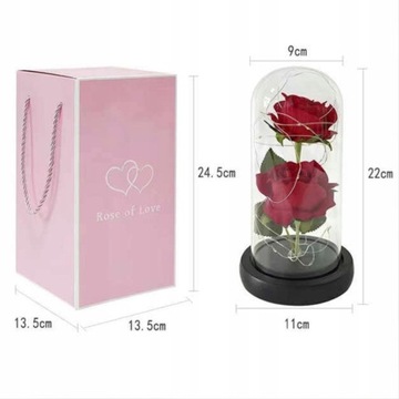 Роза в стекле с подсветкой Волшебный вечный цветок в подарок для нее