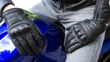 LEKKIE MOCNE RĘKAWICE MOTOCYKLOWE ZE SKÓRY S