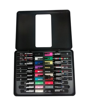 Markery dekoracyjne UNI POSCA 20 szt BOX metalowy
