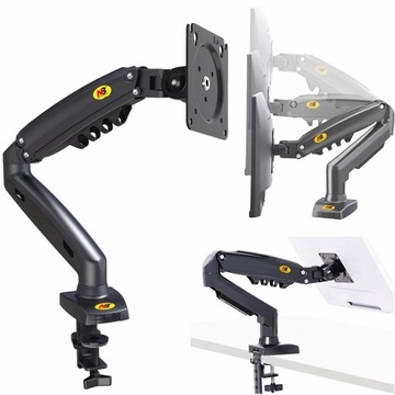UCHWYT BIURKOWY NA DWA MONITORY NA SPRĘŻYNIE GAZOWEJ LCD LED