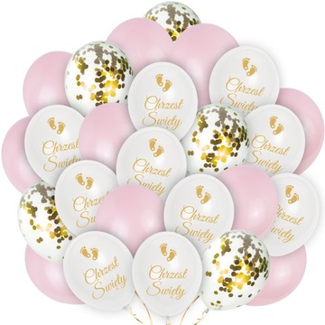 Balony Dekoracje Zestaw Balonów Chrzest Święty