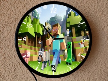 Zegar lampka nocna MINECRAFT różne wzory