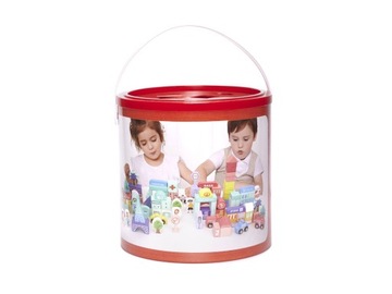 Пазл из деревянных кубиков построение города 120 шт.