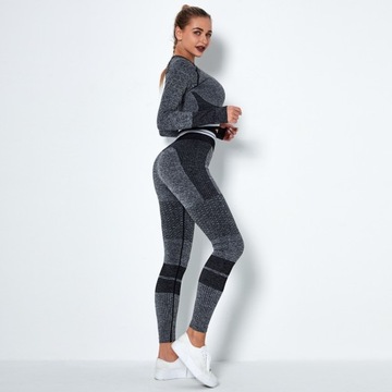 LEGGINSY damskie LEGINSY sportowe KOMPLET SPORTOWY push up Z WYSOKIM STANEM