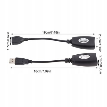 УДЛИНИТЕЛЬ USB 2.0 ПО ВИТОЙ ПАРЕ RJ45 CAT5