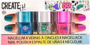 CREATE IT! LAKIERY DO PAZNOKCI MERMAID ZESTAW 3szt