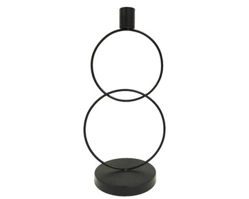 ŚWIECZNIK 29 cm czarny pojedynczy metalowy LOFT