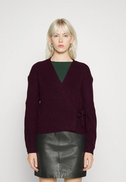 Vero Moda - Kardigan sweter wiązany bordowy xl 42