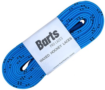 Sznurówki hokejowe Barts Pro Laces woskowane 305cm - niebieskie