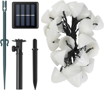 СОЛНЕЧНЫЕ НАЗЕМНЫЕ ЛАМПЫ САДОВЫЕ ГРИБНЫЕ 5M 10 LED RGB