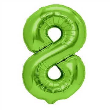 Balon foliowy Cyfra 8 100cm, zielony XL