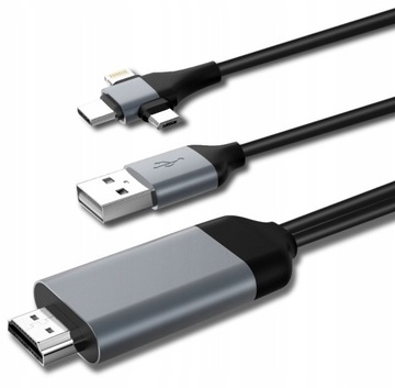 KABEL mirco USB C Lightining - HDMI 2M adapter MHL