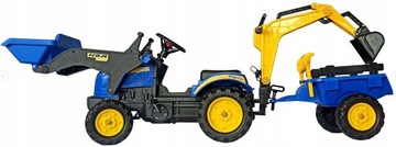 Педальный трактор с прицепом и экскаватором 140 см.