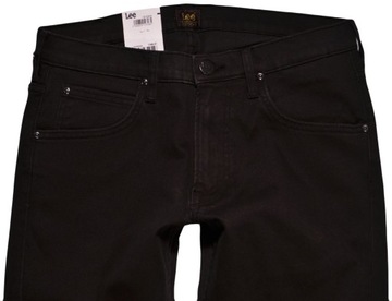 LEE spodnie TAPERED regular BLACK jeans DAREN ZIP FLY _ W30 L32