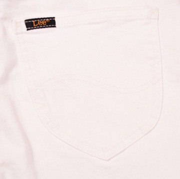 LEE spodenki HIGH WAIST white jeans MOM SHORT _ W25