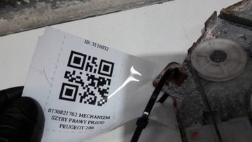 0130821762 MECHANIZMUS OKNO PRAVÝ PŘEDNÍ PEUGEOT 206