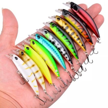 WOBLERY 68mm ZESTAW 10 SZTUK - SZCZUPAK, OKOŃ