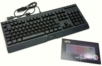 Klawiatura Gamingowa HQMAX RGB LED Nieuż. WŁOSKA P