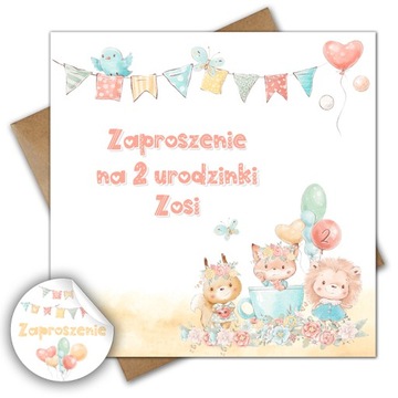 Zaproszenia NA 1 2 3 4 5 URODZINY DLA DZIEWCZYNKI CHŁOPCA PERSONALIZOWANE