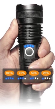 МОЩНЫЙ ВОЕННЫЙ ФОНАРЬ CREE XHP50 ДИАПАЗОН ЗУМА 2 КМ ТАКТИЧЕСКИЙ СПАСАТЕЛЬНЫЙ SOS