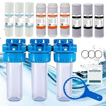 Filtr na żelazo i twardą wodę zestaw na cały dom INZENI przyłącze 3/4 cala