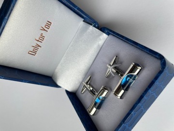 Srebrne spinki do mankietów EXC Polska Narodowa Flaga dla patrioty Etui SR.