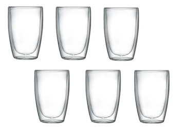 SZKLANKI TERMICZNE Z PODWÓJNYM DNEM DO DRINKÓW HERBATY KAWY GESSLER 6x280ML