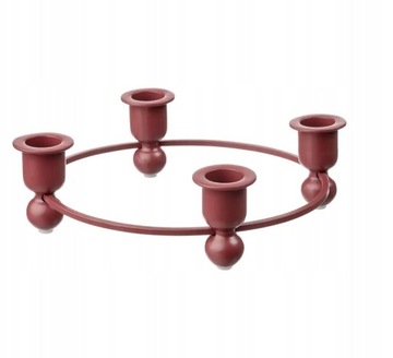 IKEA VINTERFINT Świecznik na 4 świeczki czerwony