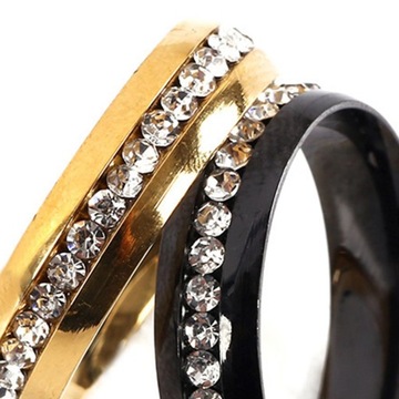 Zestaw 3 okrągłych pierścionków moda diamenty