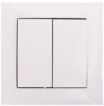 ВЫКЛЮЧАТЕЛЬ СВЕТА WESA ДВОЙНОЙ СВЕЧИ, БЕЛЫЙ