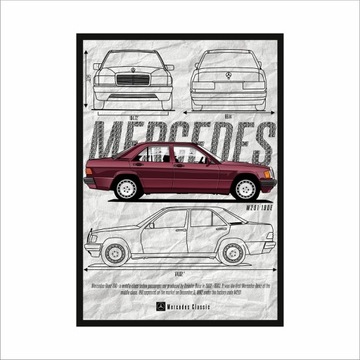 Obraz na ścianę MERCEDES CLASSIC W201 190E