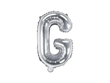 BALON FOLIOWY SREBRNY LITERA G 35 CM 14''