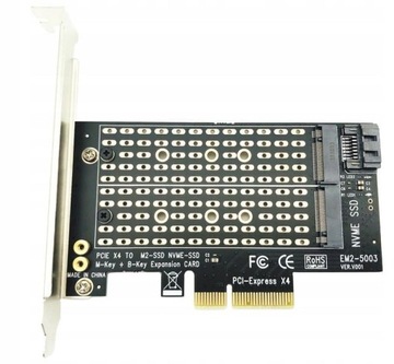 PCI-e x4 Sata + ключ nVme B+M, 2 адаптера m.2