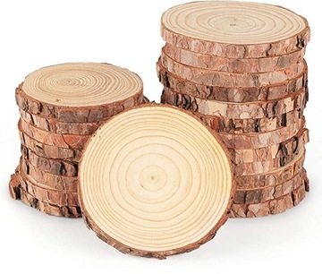 KRĄŻKI DREWNIANE 9-10 CM 16 SZTUK