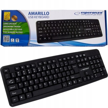 KLAWIATURA PRZEWODOWA BIUROWA CICHA SLIM PC USB