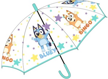 BLUEY niebieski pies PARASOLKA parasol PRZEŹROCZYSTY automat D099D