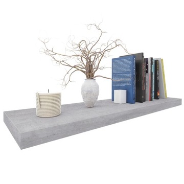 Полка настенная самоподвесная 50 см БЕТОННЫЙ LOFT КНИЖНЫЙ ШКАФ