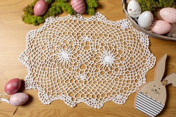 Салфетка БЕЛАЯ ДЛЯ ПАСХАЛЬНОЙ КОРЗИНКИ, 40 см, гипюровое кружево