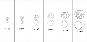 YATO YT-06775 150 шт. метрических закрытых гаек