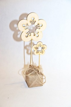 Drewniane kwiaty kwiat na prezent decoupage 28cm